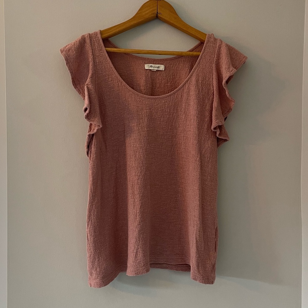 MADEWELL flutter sleeve top